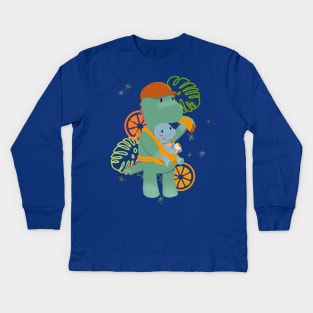 Tacosaurus Dad Kids Long Sleeve T-Shirt